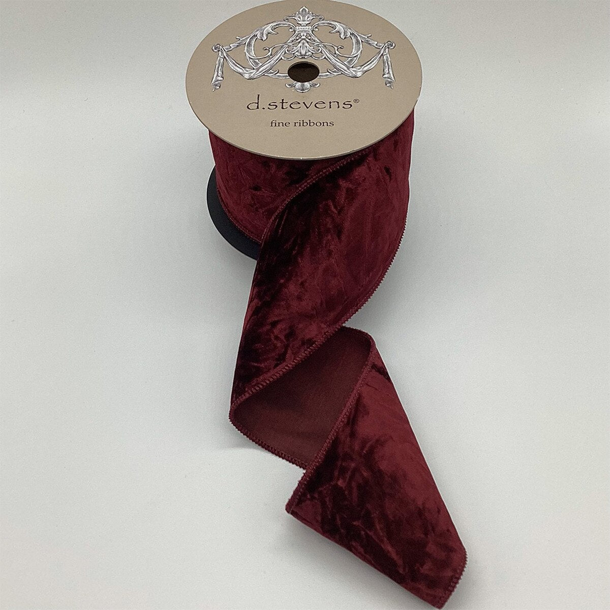Burgundy Crushed Velvet Ribbon 4 Inch x 10 Yards