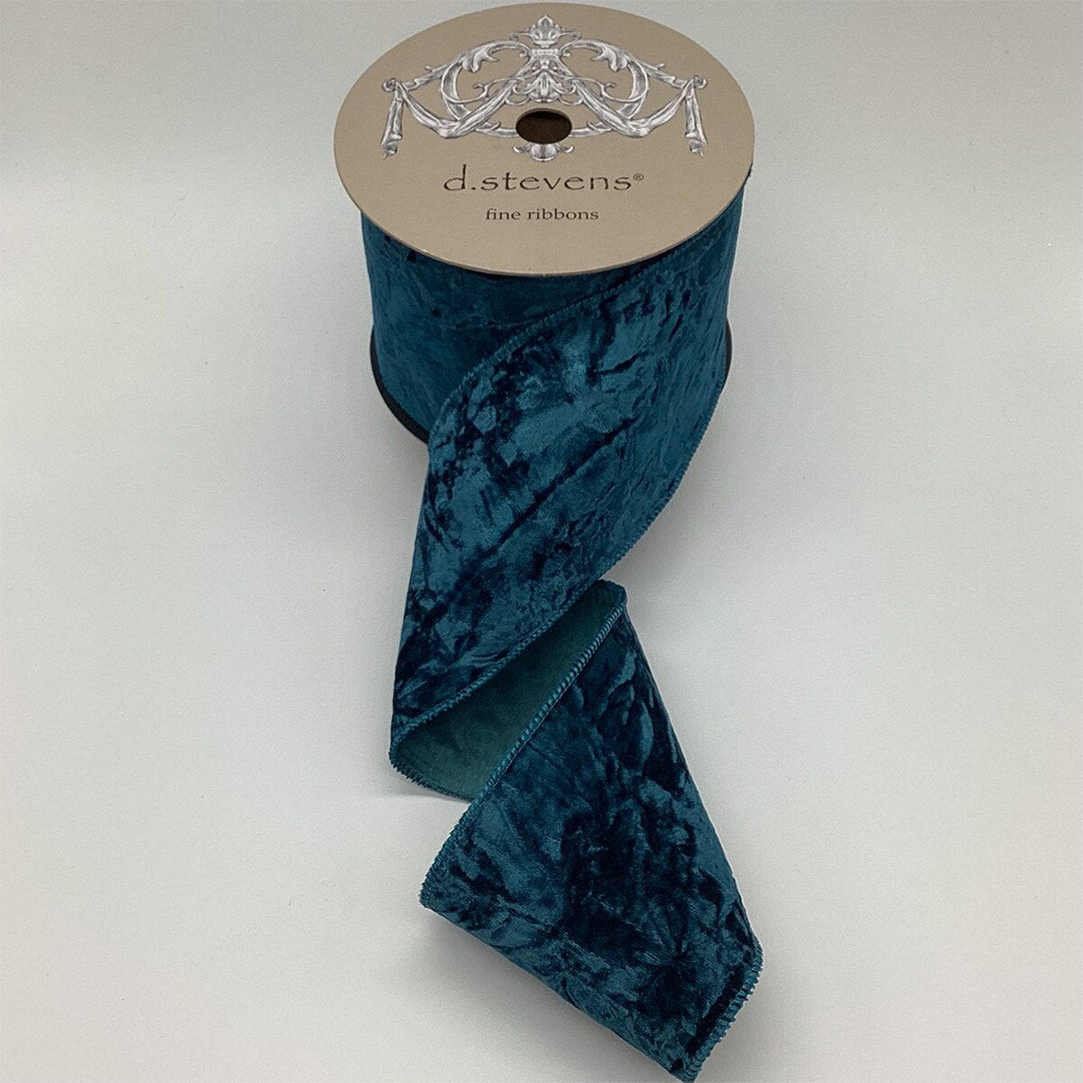Teal Crushed Velvet Ribbon 4 Inch x 10 Yards