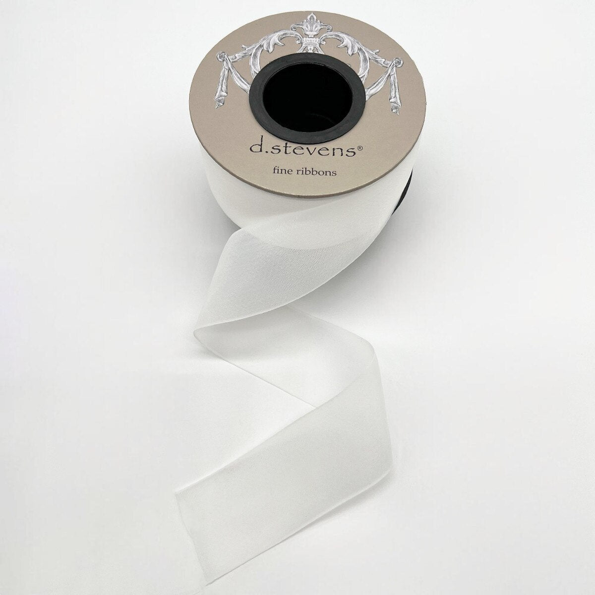 White Chiffon Filament Edge Ribbon 1.5 Inch 25 Yards