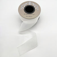 White Chiffon Filament Edge Ribbon 1.5 Inch 25 Yards