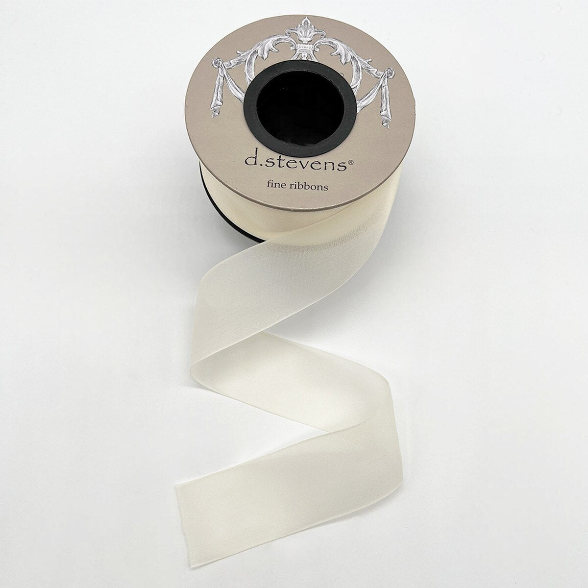 Ivory Chiffon Ribbon 1.5 Inch Filament Edge 25 Yards