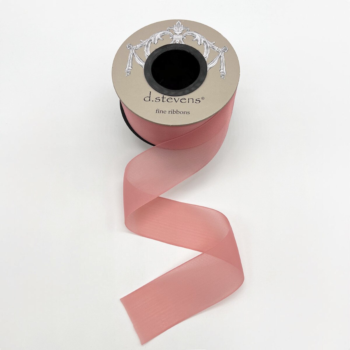 Light Coral Chiffon Filament Edge Ribbon 1.5" x 25 Yds