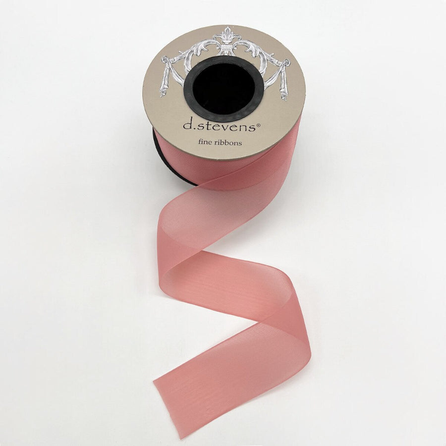 Light Coral Chiffon Filament Edge Ribbon 1.5" x 25 Yds
