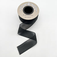Black Chiffon Filament Edge Ribbon 1.5 Inch x 25 Yards