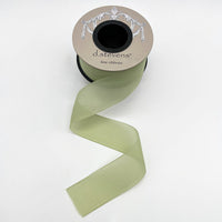 Olive Chiffon Filament Edge Ribbon 1.5 Inch x 25 Yards