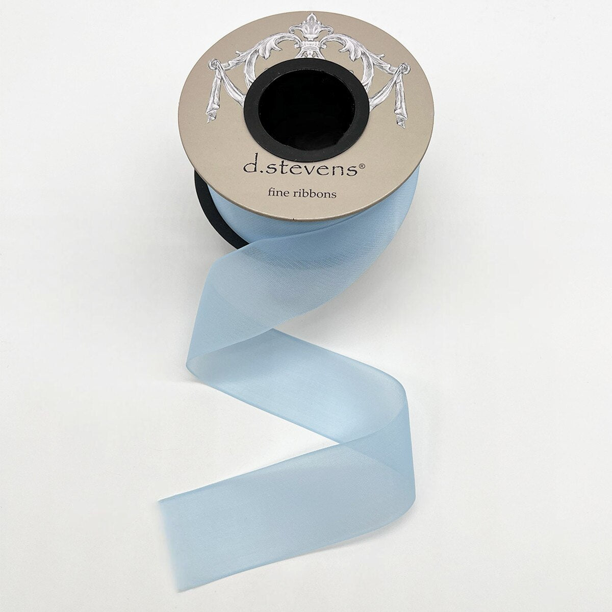 Light Blue Chiffon Filament Edge Ribbon 1.5 Inch 25 Yds