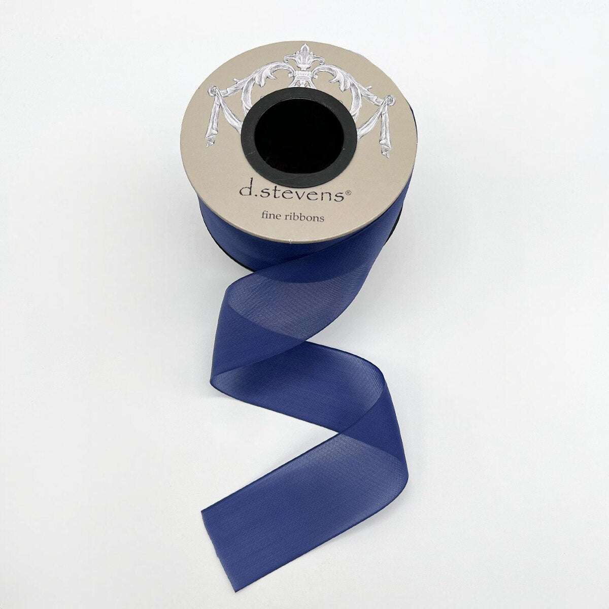 Navy Blue Chiffon Filament Edge Ribbon 1.5 Inch 25 Yards