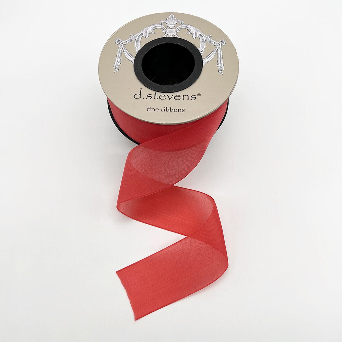 Red Chiffon Filament Edge Ribbon 1.5 Inch x 25 Yards