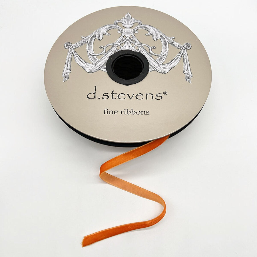 Pumpkin Velvet Ribbon 8 Inch X 20 Yards