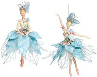 Ballerina Ornaments, Blue, Assortment of 2 - 10 Inches