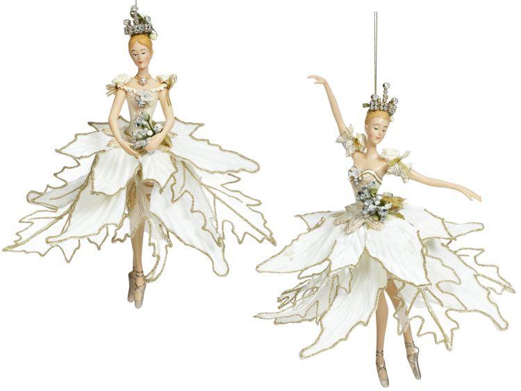 Ballerina Ornaments, Ivory, Assortment of 2 - 10 Inches