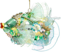 Jewel of the Sea Fish Ornament , Green - 9 x 6 Inches