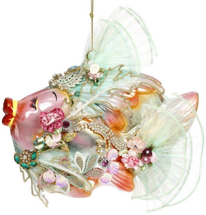 Jewel of the Sea Fish Ornament , Pink - 8 x 8 Inches