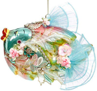 Jewel of the Sea Fish Ornament , Turquoise - 9 x 7 Inches