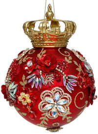 Crown Jewels Ornament, Red - 7 Inches