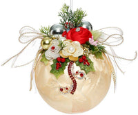 Floral Jeweled Ornament, Frosted, Gold - 8 Inches