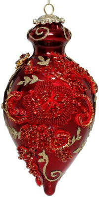 Kings Jewel Fancy Finial Ornament, Red - 9 Inches