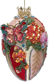 Faberge Jewel Egg Ornament, Pink- 7 Inches