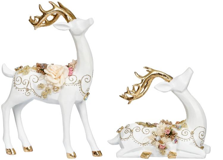 Jeweled Deer, Set of 2 - 8-13 Inches