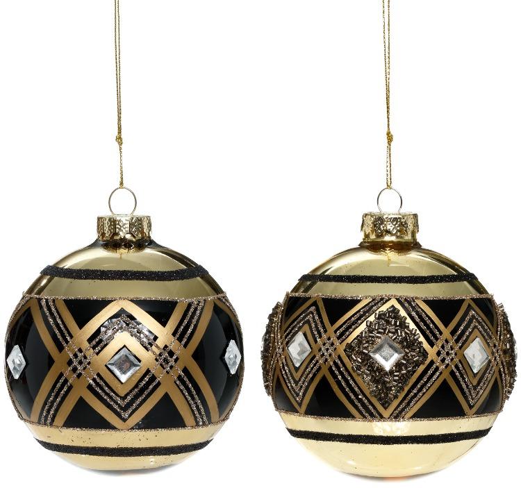 Geometric Jeweled Ornament, Box of 6  4 Inches
