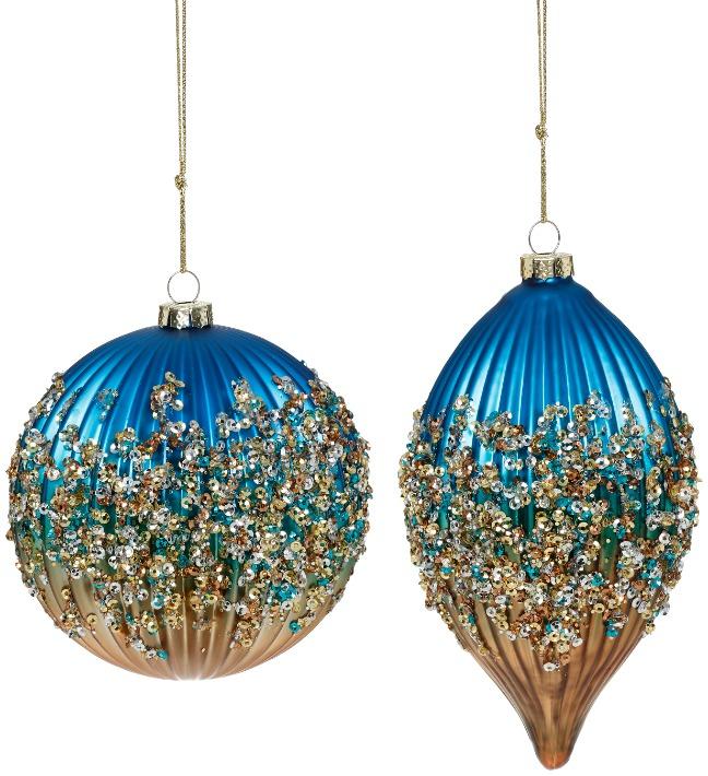 Jeweled Cascade Ornament, Box of 6  4-5 Inches