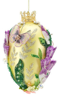 Faberge Jeweled Egg Ornament, Yellow - 7 Inches