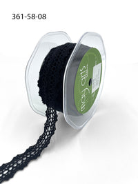 5/8 Inch Crochet Ribbon – 361-58-08 Black