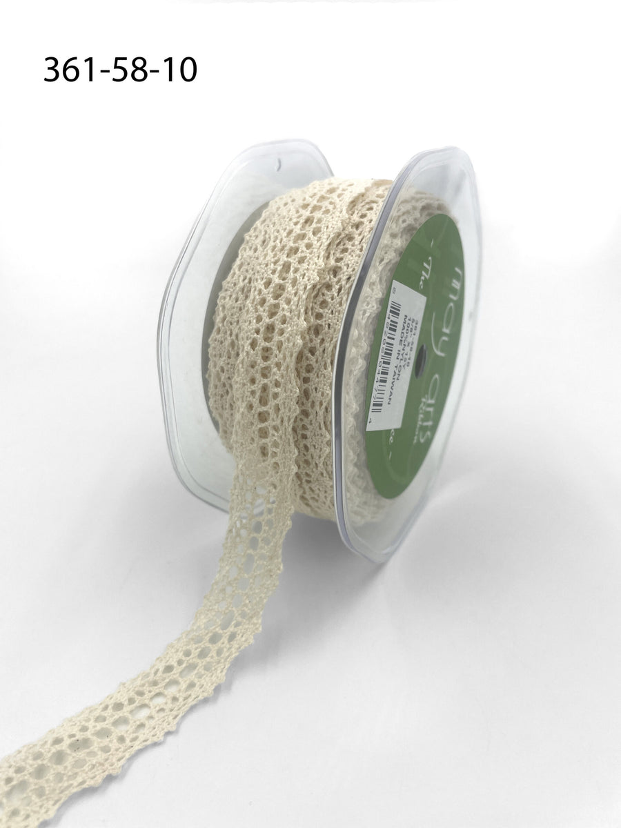 5/8 Inch Crochet Ribbon – 361-58-10 Natural