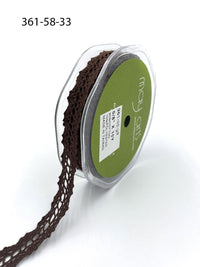 5/8 Inch Crochet Ribbon – 361-58-33 Brown