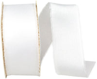 White 1-1 2 Inch Frayed Edge Silk Touch Ribbon for Wreaths & Bows