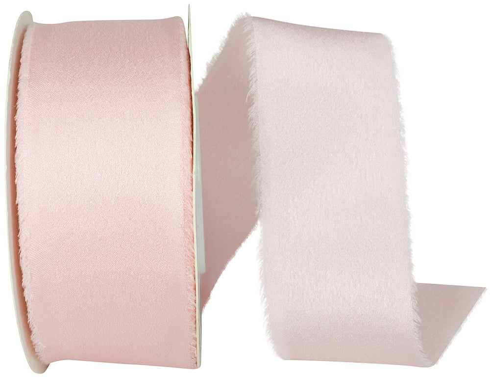 Light 1-1 2 Inch Frayed Edge Silk Touch Ribbon for Wreaths & Bows