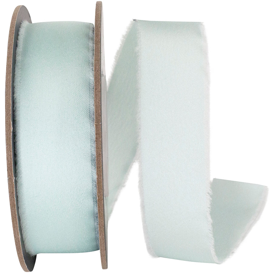 Crystaline 1 Inch Frayed Edge Silk Touch Ribbon for Wreaths & Bows