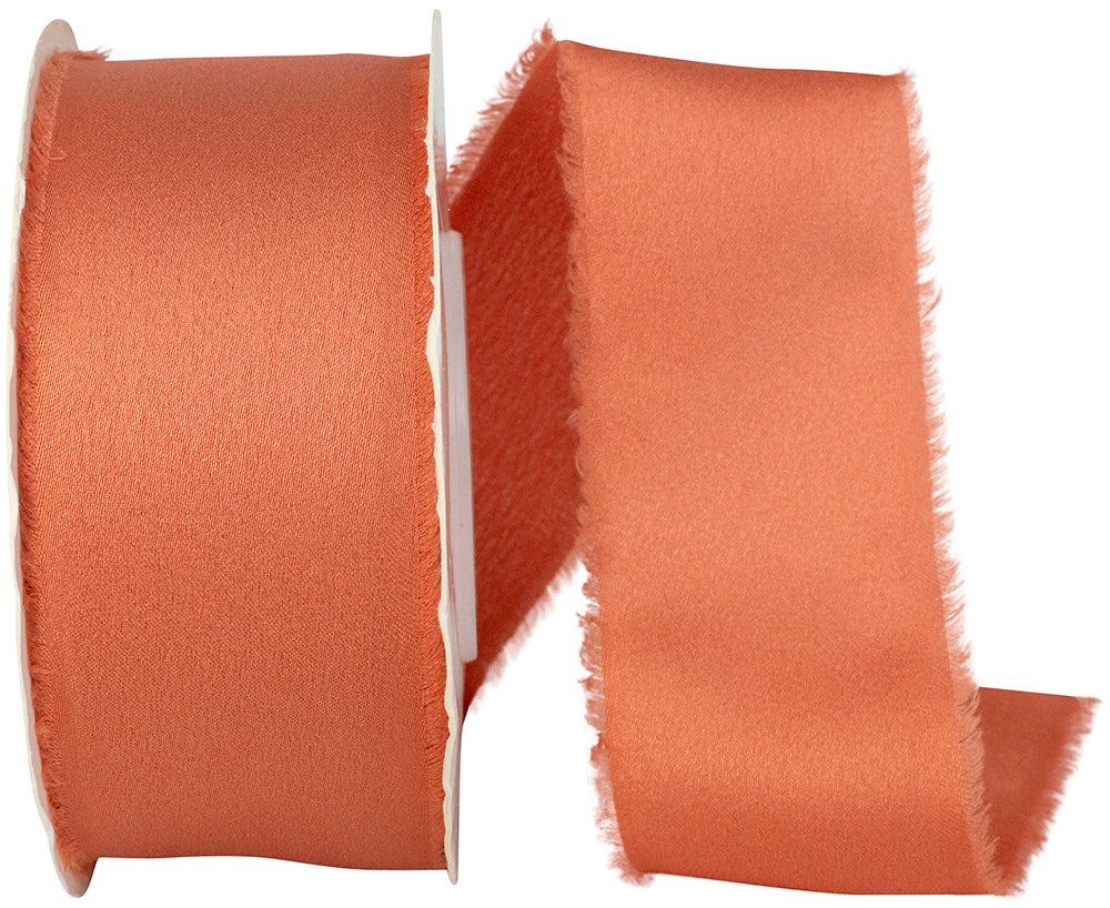 Ginger 1-1 2 Inch Frayed Edge Silk Touch Ribbon for Wreaths & Bows