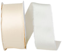 Ivory 1-1 2 Inch Frayed Edge Silk Touch Ribbon for Wreaths & Bows