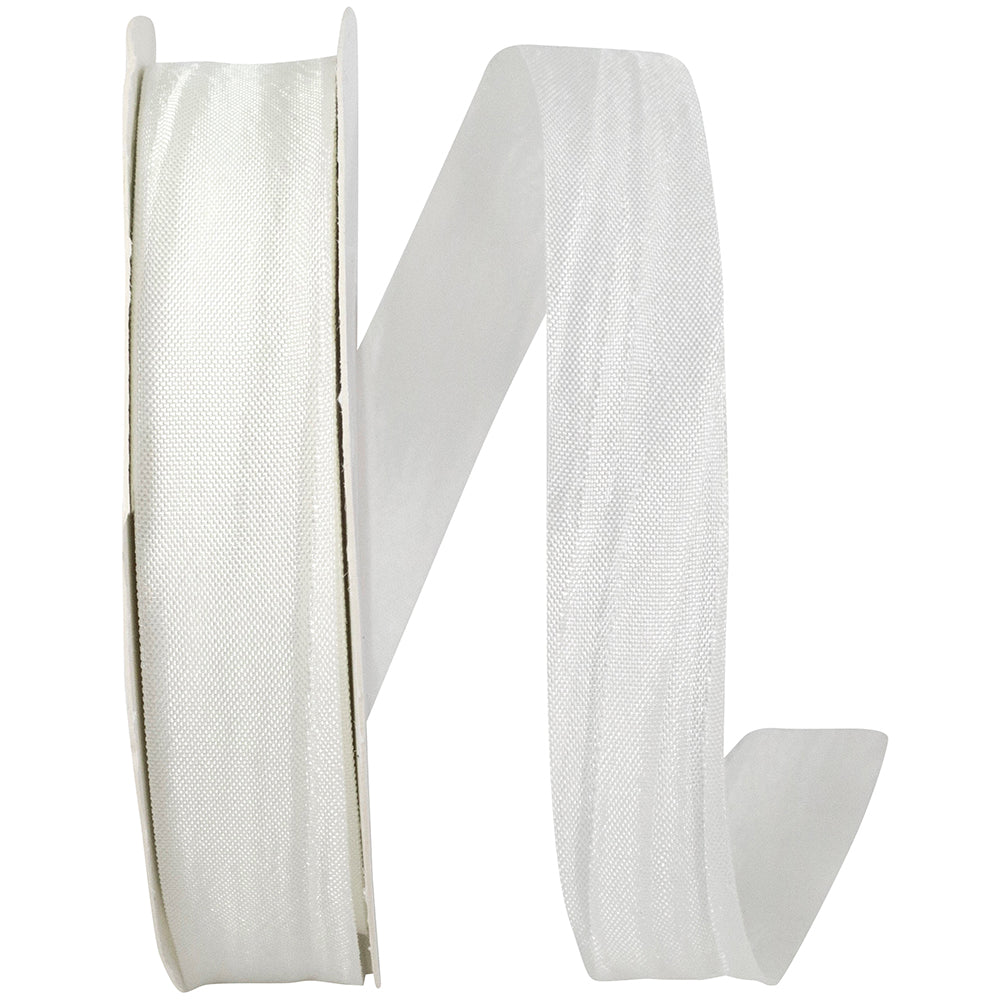 White 5 8 Inch Crinkle Iridescence Ribbon for Wreaths & Bows