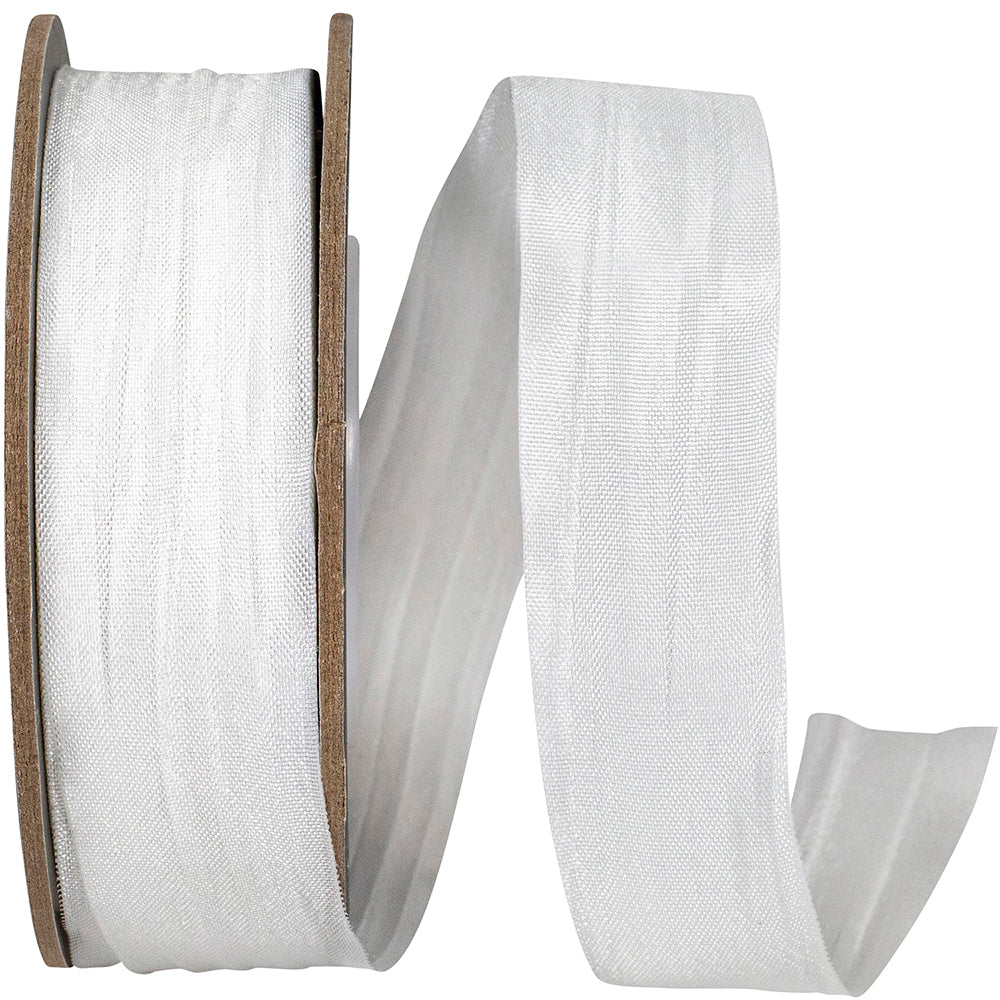 White 7 8 Inch Crinkle Iridescence Ribbon for Wreaths & Bows