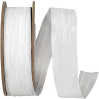 White 7 8 Inch Crinkle Iridescence Ribbon for Wreaths & Bows
