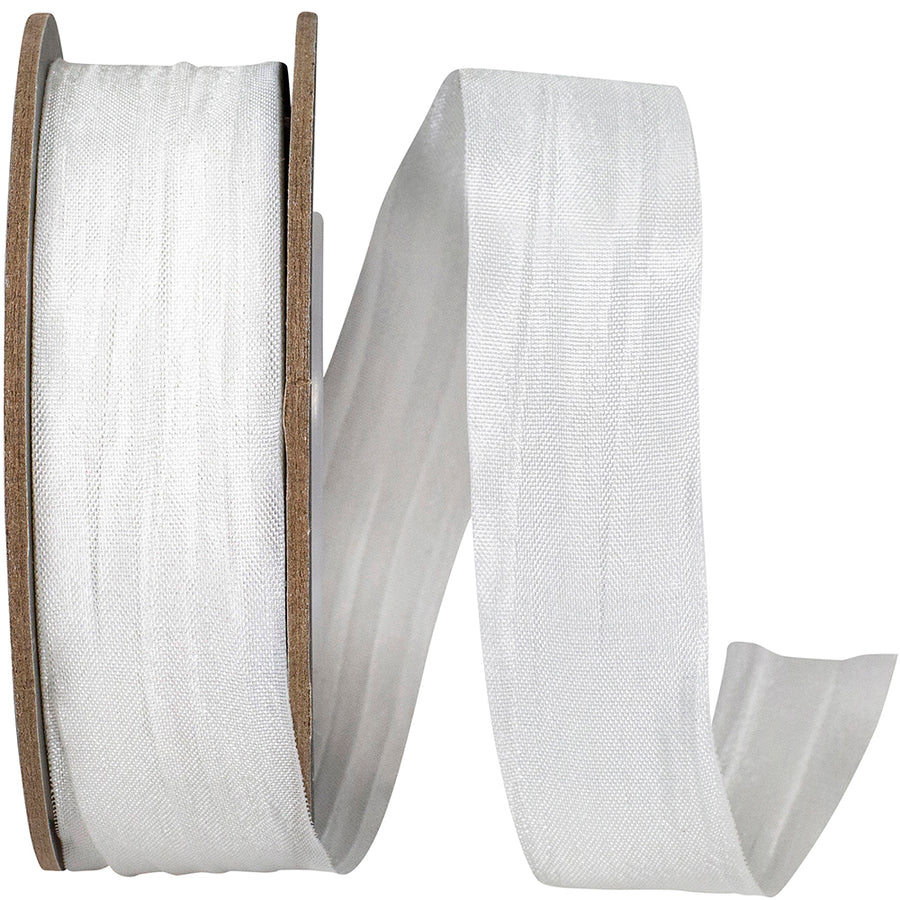 White 7 8 Inch Crinkle Iridescence Ribbon for Wreaths & Bows