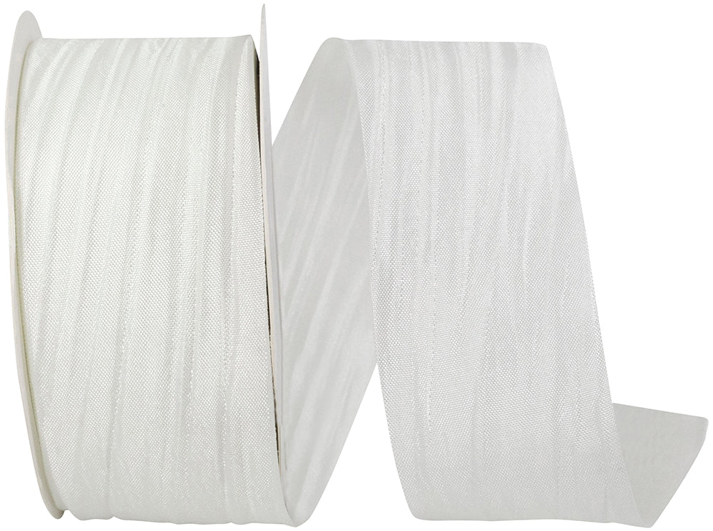 White 1-1 2 Inch Crinkle Iridescence Ribbon for Wreaths & Bows