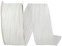 White 1-1 2 Inch Crinkle Iridescence Ribbon for Wreaths & Bows