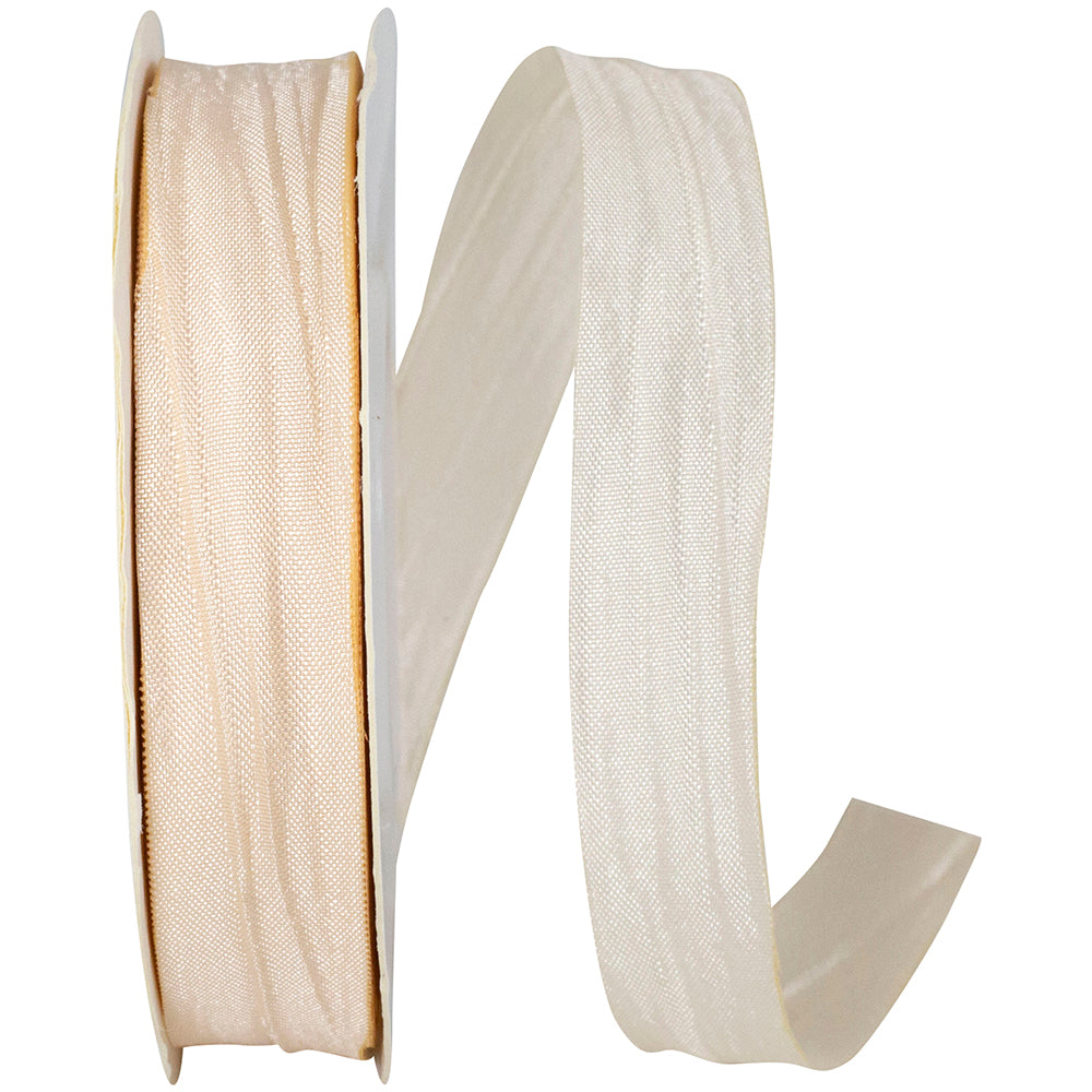 Ivory 5 8 Inch Crinkle Iridescence Ribbon for Wreaths & Bows