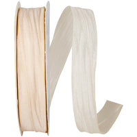 Ivory 5 8 Inch Crinkle Iridescence Ribbon for Wreaths & Bows