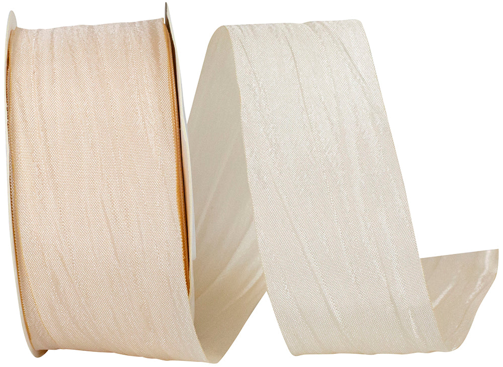 Ivory 1-1 2 Inch Crinkle Iridescence Ribbon for Wreaths & Bows