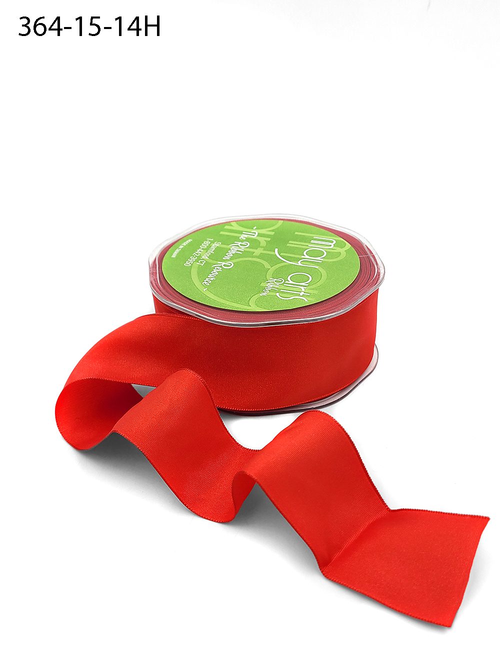 1.5 Inch Taffeta Ribbon with Wired Edge – 364-15-14H RED