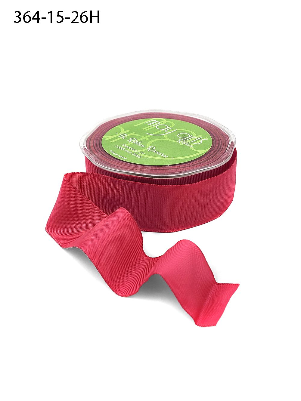 1.5 Inch Taffeta Ribbon with Wired Edge – 364-15-26H FUCHSIA