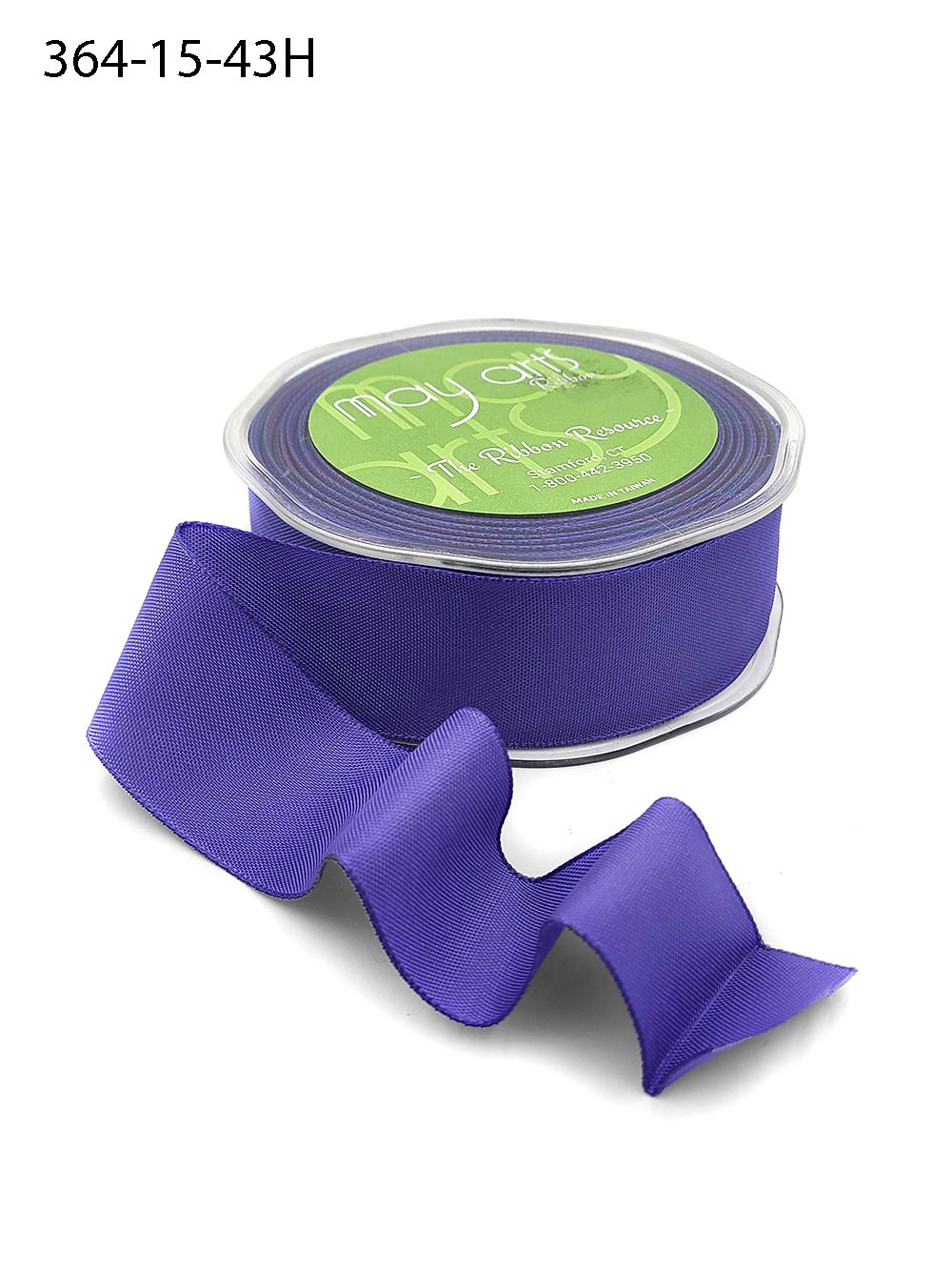 1.5 Inch Taffeta Ribbon with Wired Edge – 364-15-43H PERIWINKLE