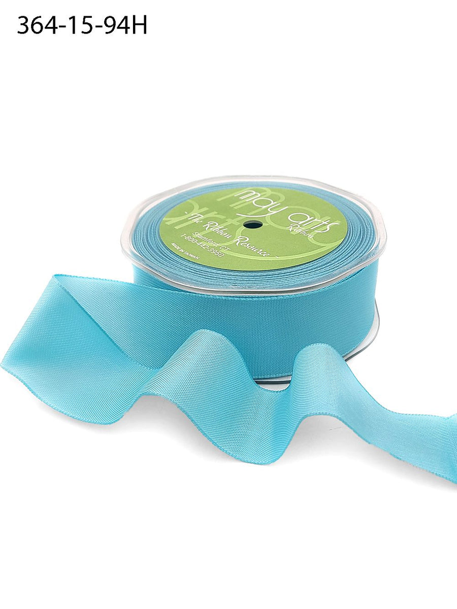 1.5 Inch Taffeta Ribbon with Wired Edge – 364-15-94H TURQUOISE