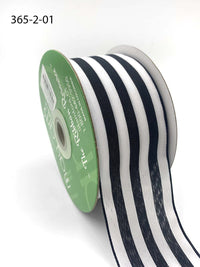 2 Inch Striped Ribbon with Woven Edge – 365-2-01 BLACK/WHITE