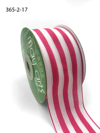 2 Inch Striped Ribbon with Woven Edge – 365-2-17 PINK/WHITE