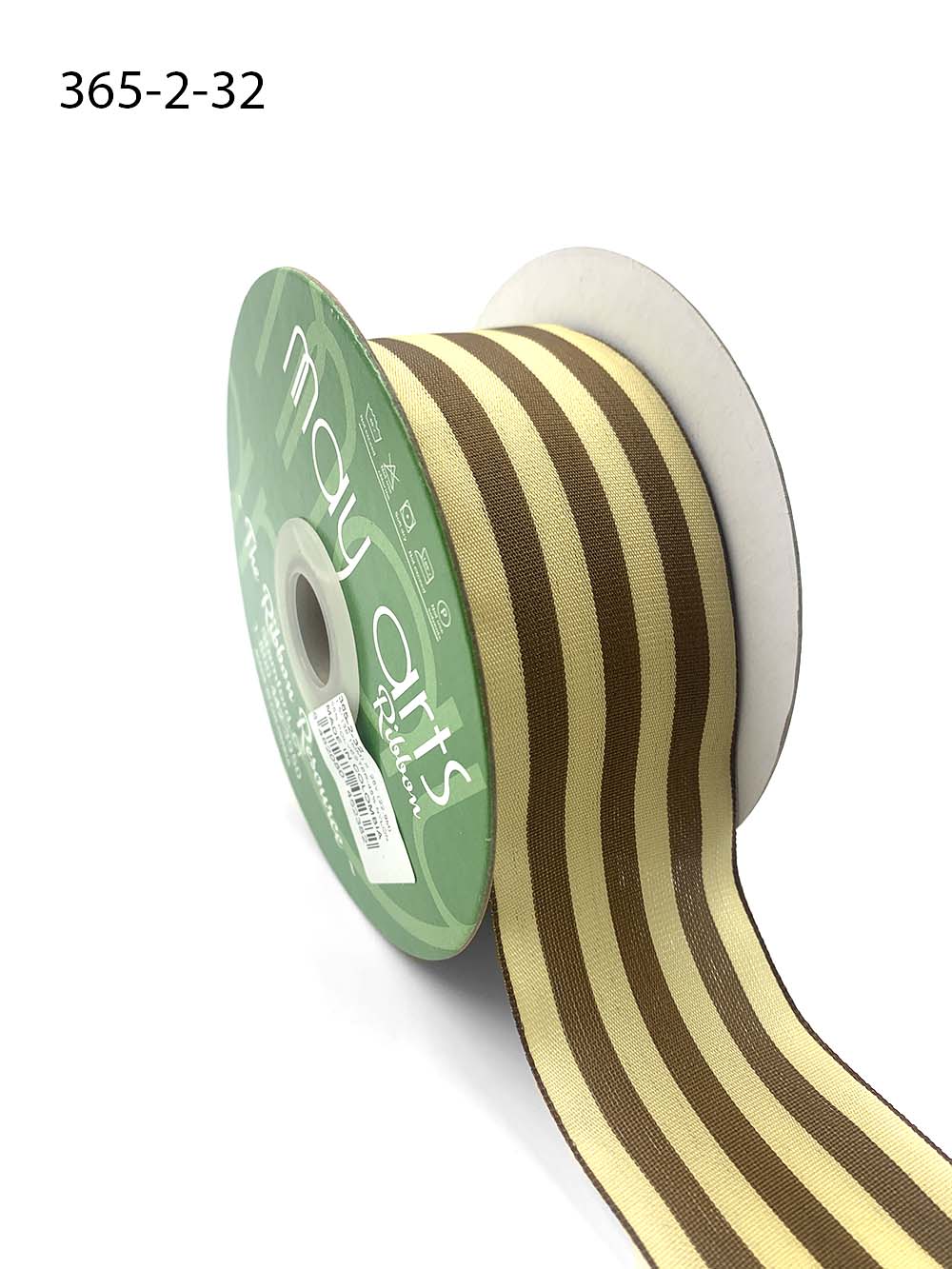 2 Inch Striped Ribbon with Woven Edge – 365-2-32 ANTIQUE GOLD/IVORY